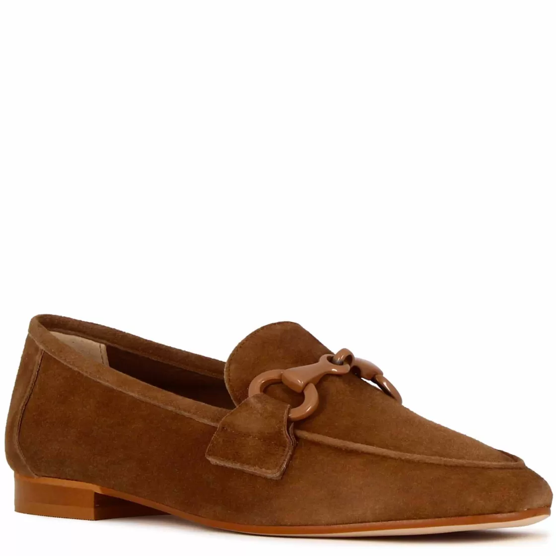 Flash Sale Leonardo Shoes Mocassino Da Donna In Pelle Scamosciata Con Morsetto Colore Marrone Chiaro