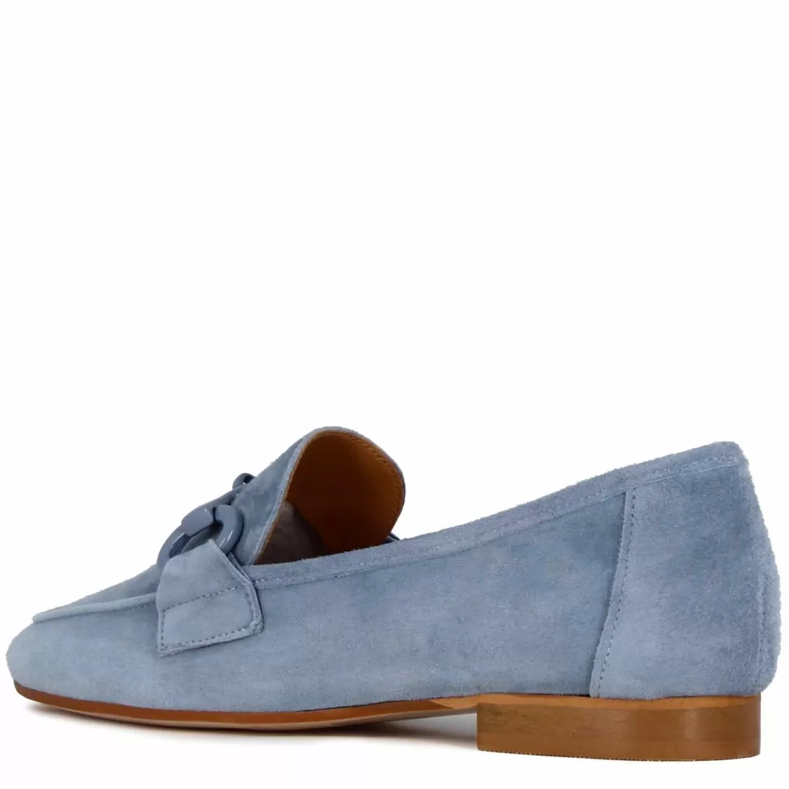 Store Leonardo Shoes Mocassino Da Donna In Pelle Scamosciata Con Morsetto Colore Turchese