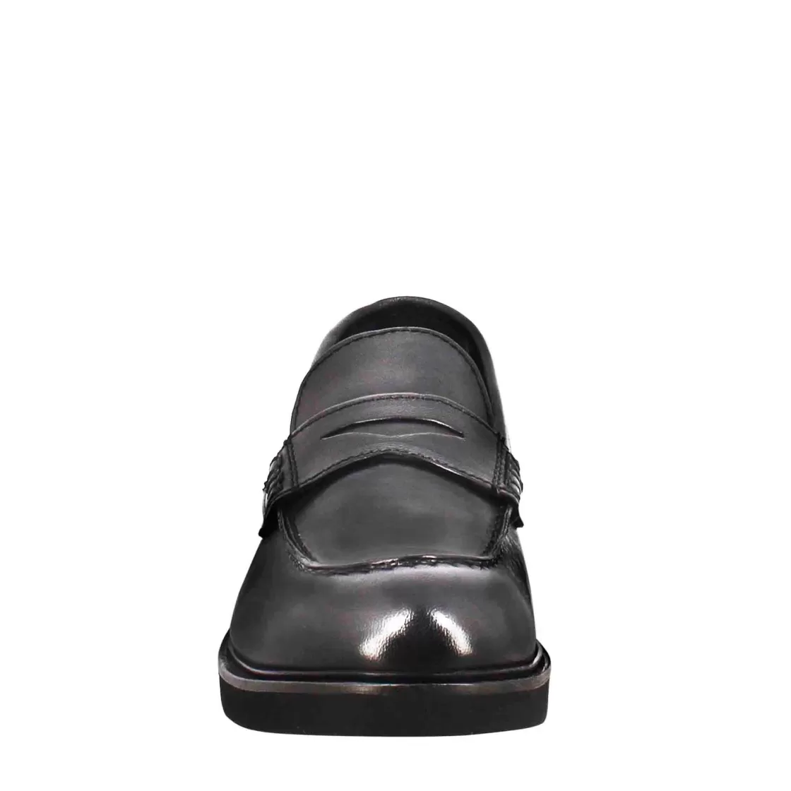 Fashion Leonardo Shoes Mocassino Da Donna Paupa In Pelle Lavata Colore Nero