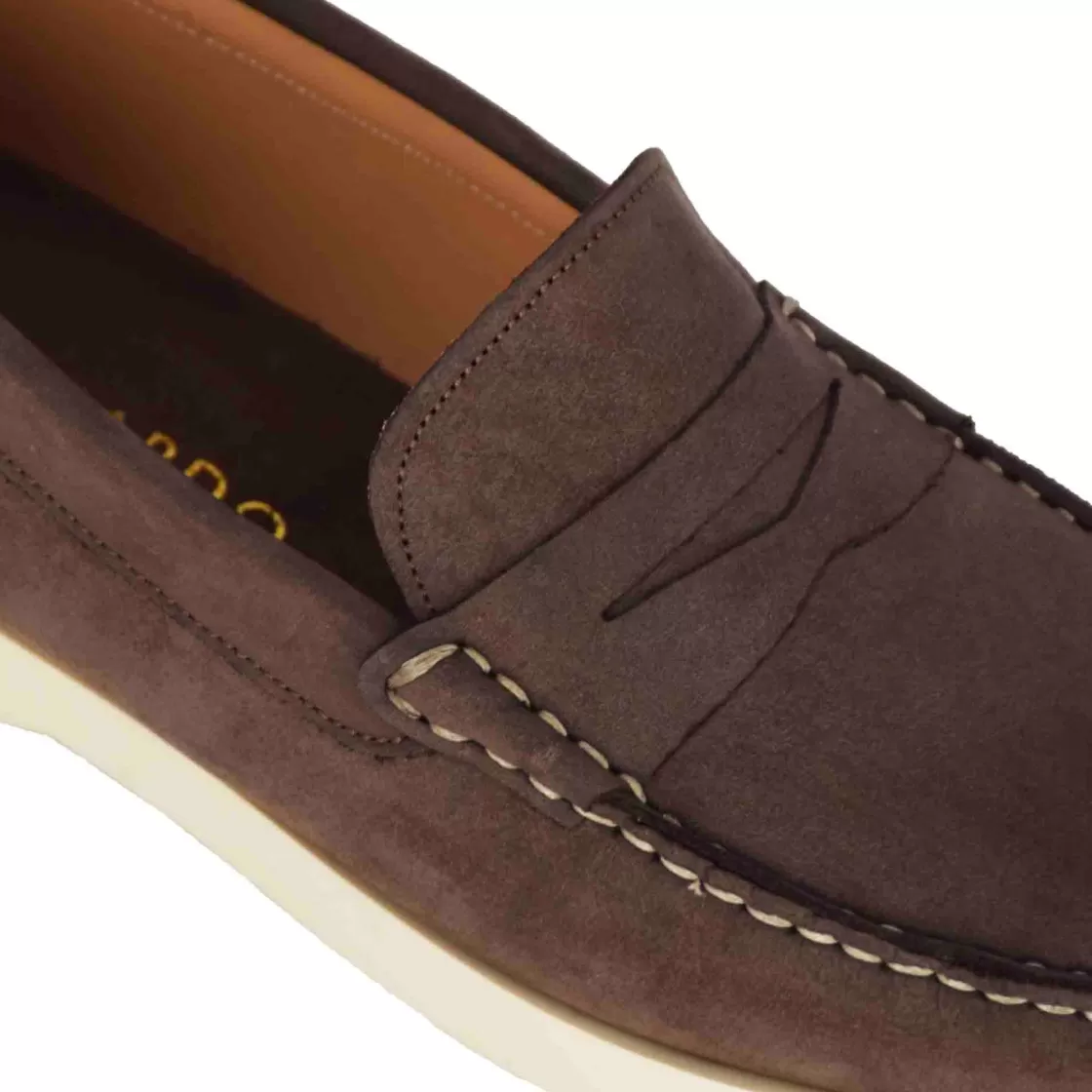 Store Leonardo Shoes Mocassino Da Uomo Casual Da Barca In Pelle Colore Marrone Scuro