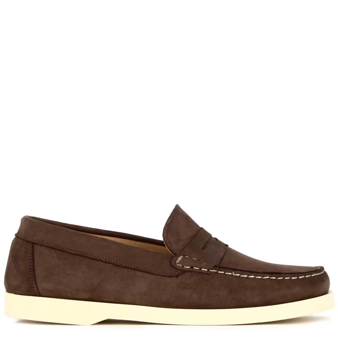 Store Leonardo Shoes Mocassino Da Uomo Casual Da Barca In Pelle Colore Marrone Scuro