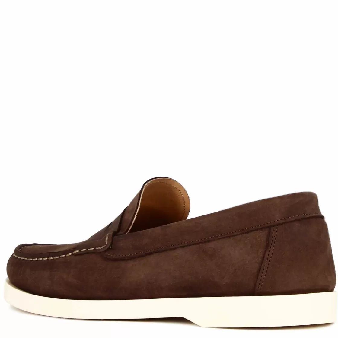Store Leonardo Shoes Mocassino Da Uomo Casual Da Barca In Pelle Colore Marrone Scuro