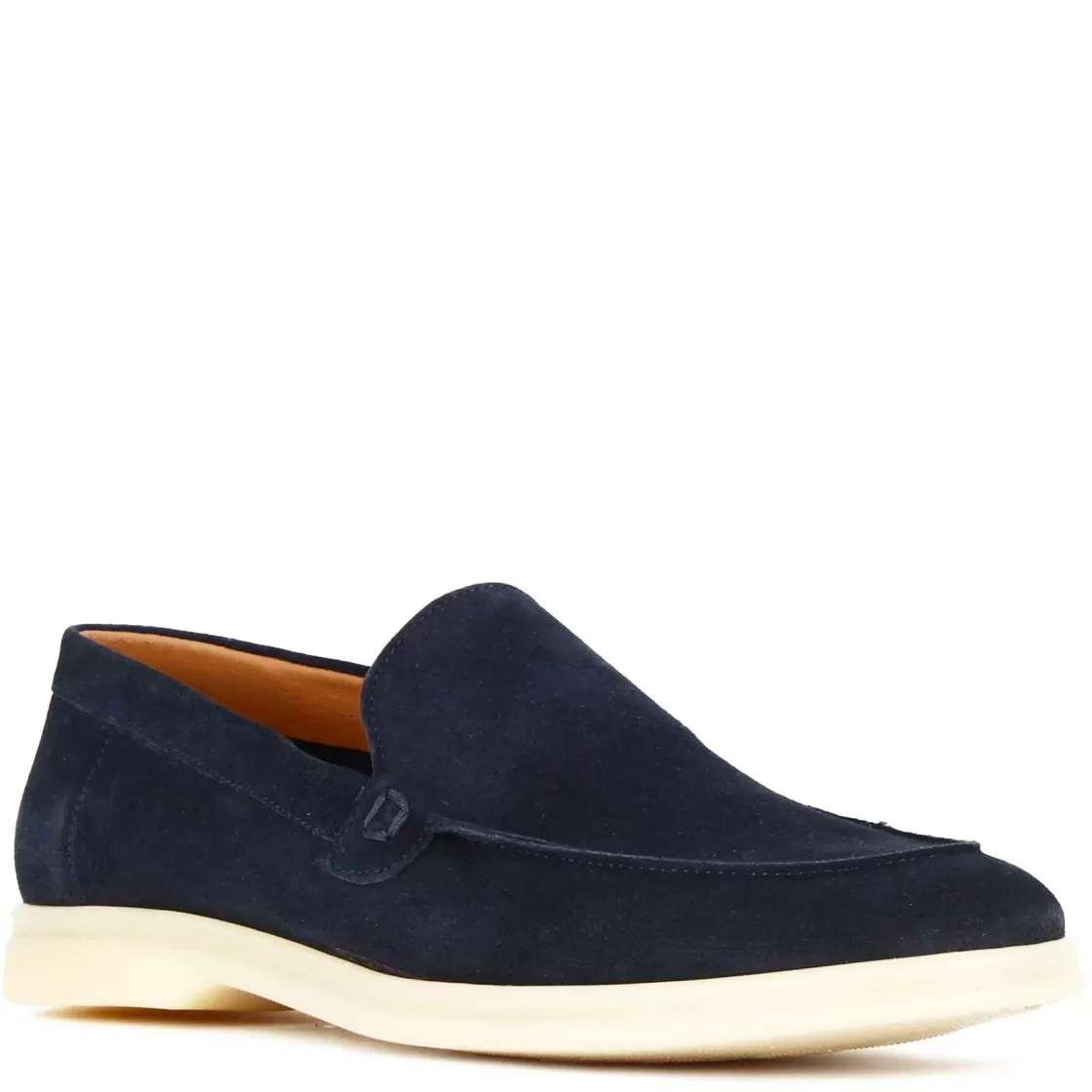 Shop Leonardo Shoes Mocassino Da Uomo Casual In Pelle Scamosciata Colore Blu