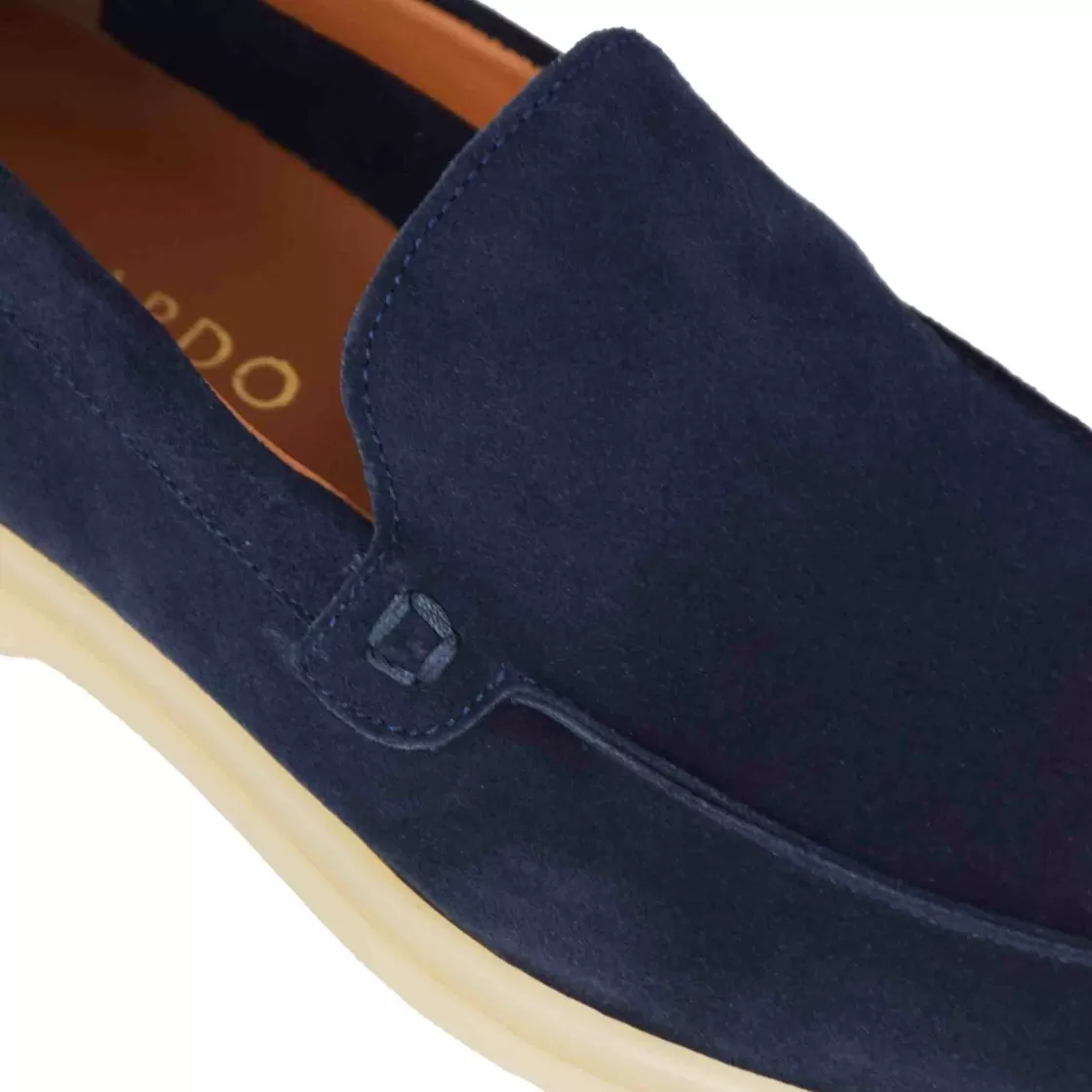 Shop Leonardo Shoes Mocassino Da Uomo Casual In Pelle Scamosciata Colore Blu