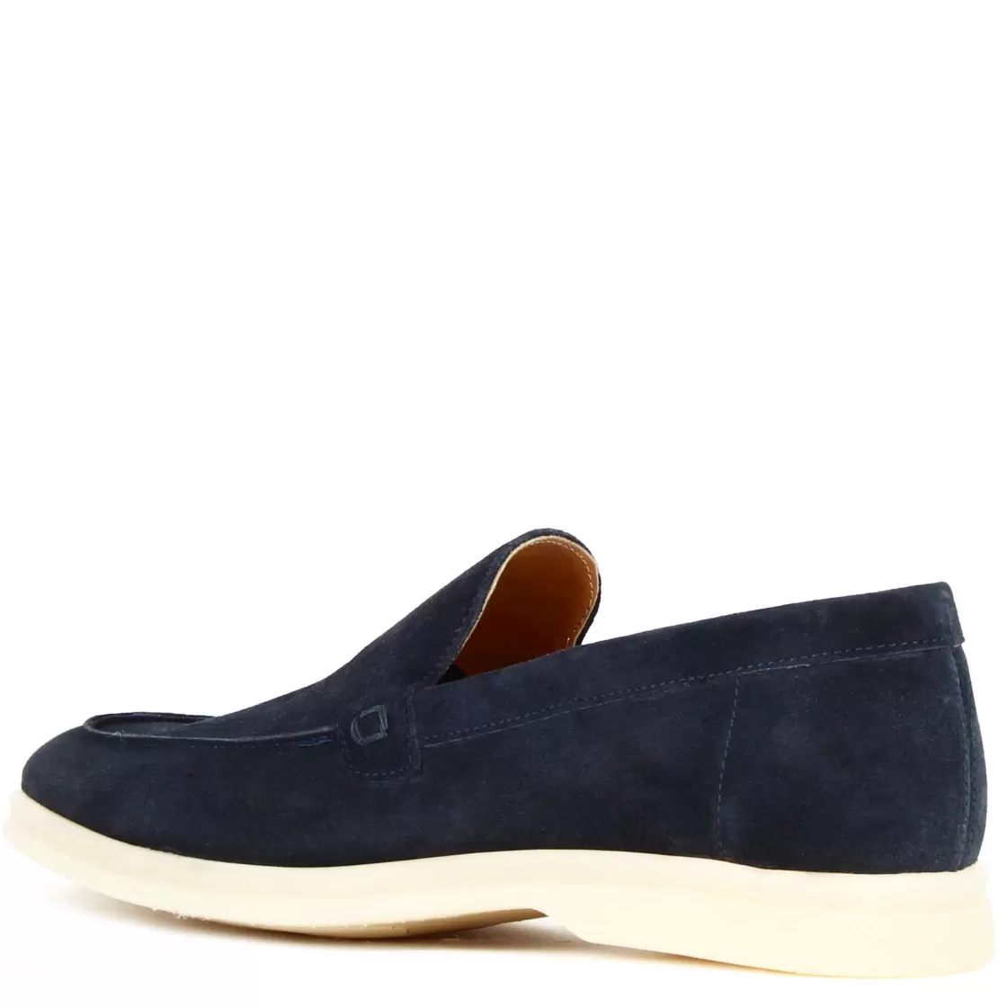 Shop Leonardo Shoes Mocassino Da Uomo Casual In Pelle Scamosciata Colore Blu