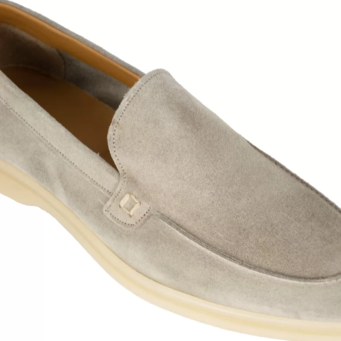 Clearance Leonardo Shoes Mocassino Da Uomo Casual In Pelle Scamosciata Colore Grigio