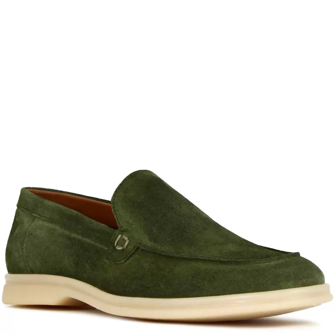 Discount Leonardo Shoes Mocassino Da Uomo Casual In Pelle Scamosciata Colore Verde