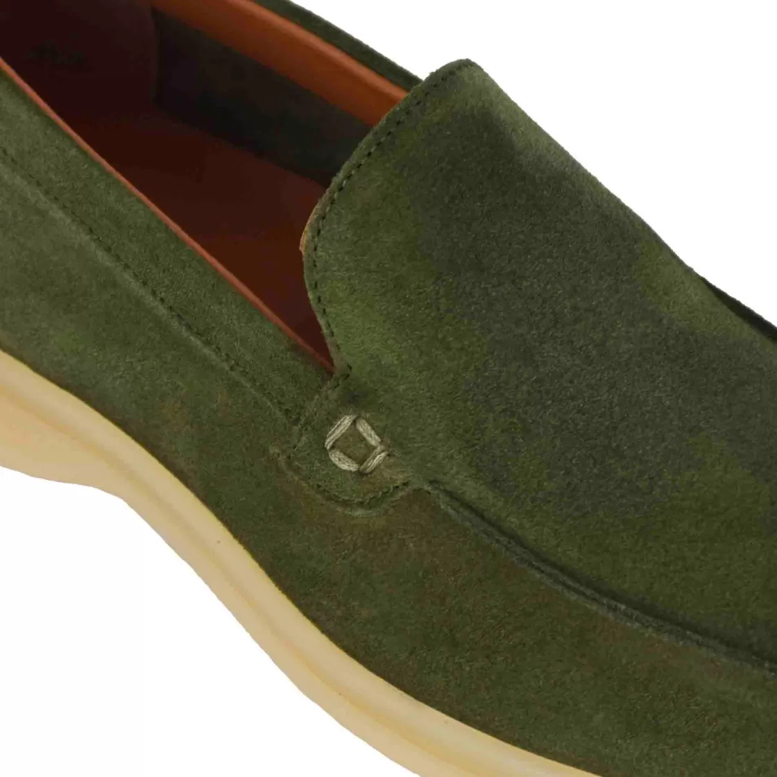 Discount Leonardo Shoes Mocassino Da Uomo Casual In Pelle Scamosciata Colore Verde
