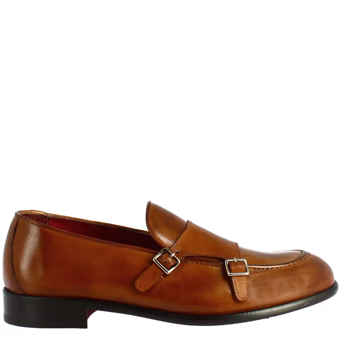 Best Leonardo Shoes Mocassino Da Uomo Doppia Fibbia Colore Marrone