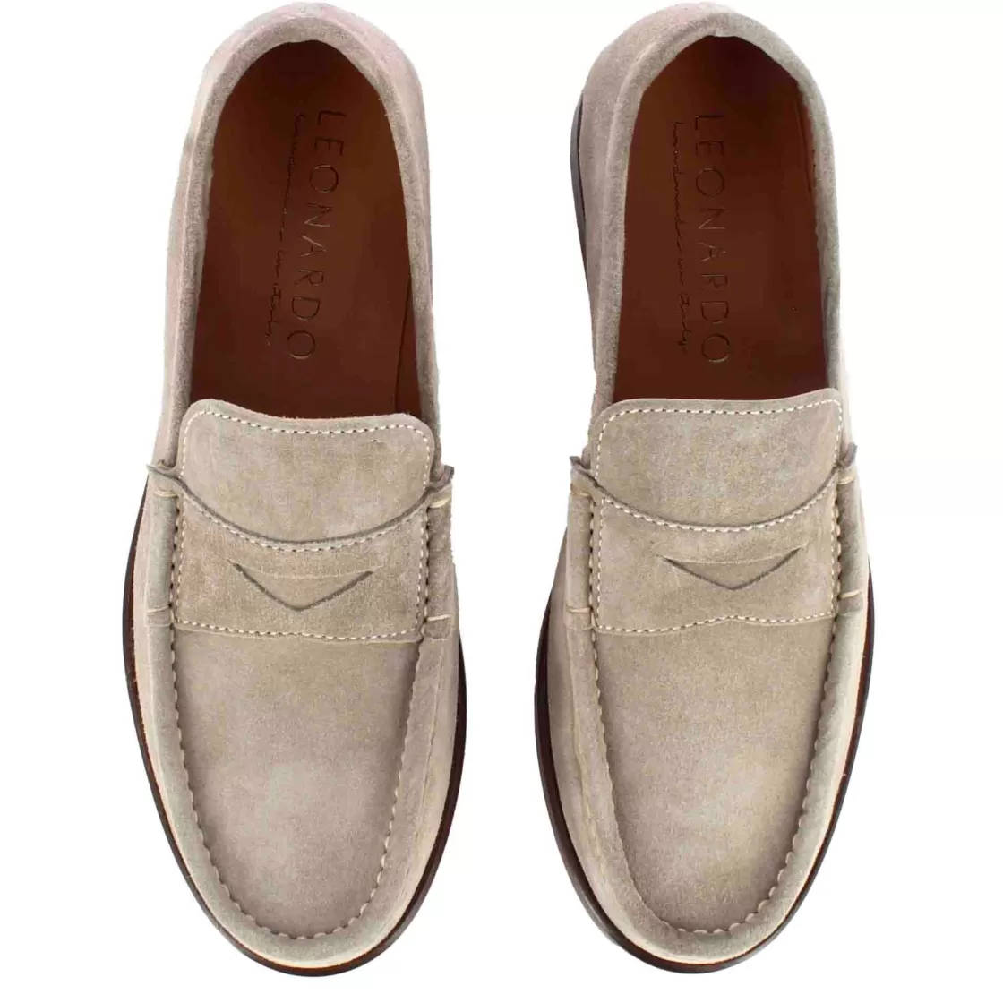 Flash Sale Leonardo Shoes Mocassino Da Uomo In Camoscio Colore Fatto A Mano Grigio