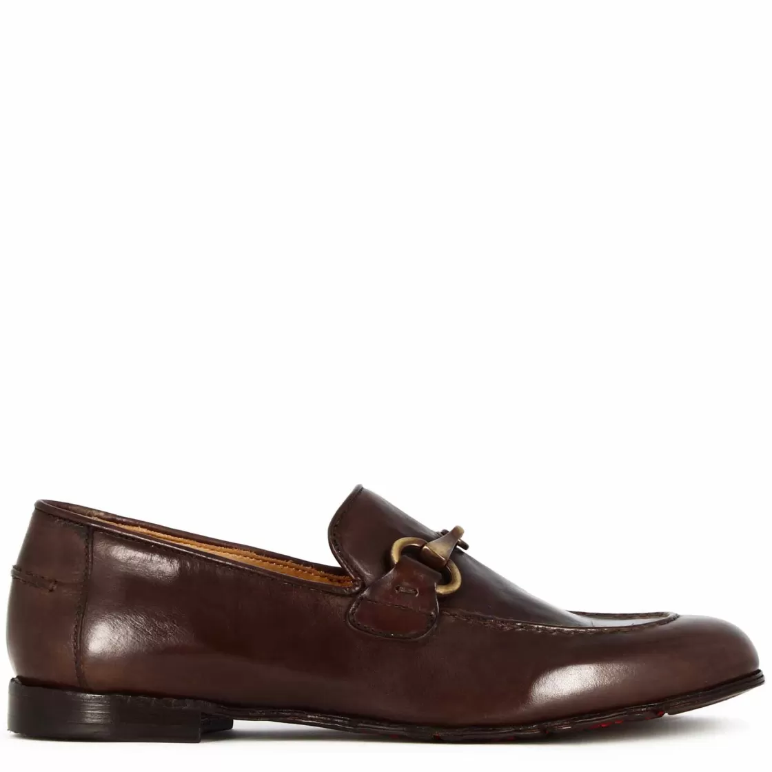 Best Leonardo Shoes Mocassino Da Uomo In Pelle Colore Con Morsetto Marrone Scuro