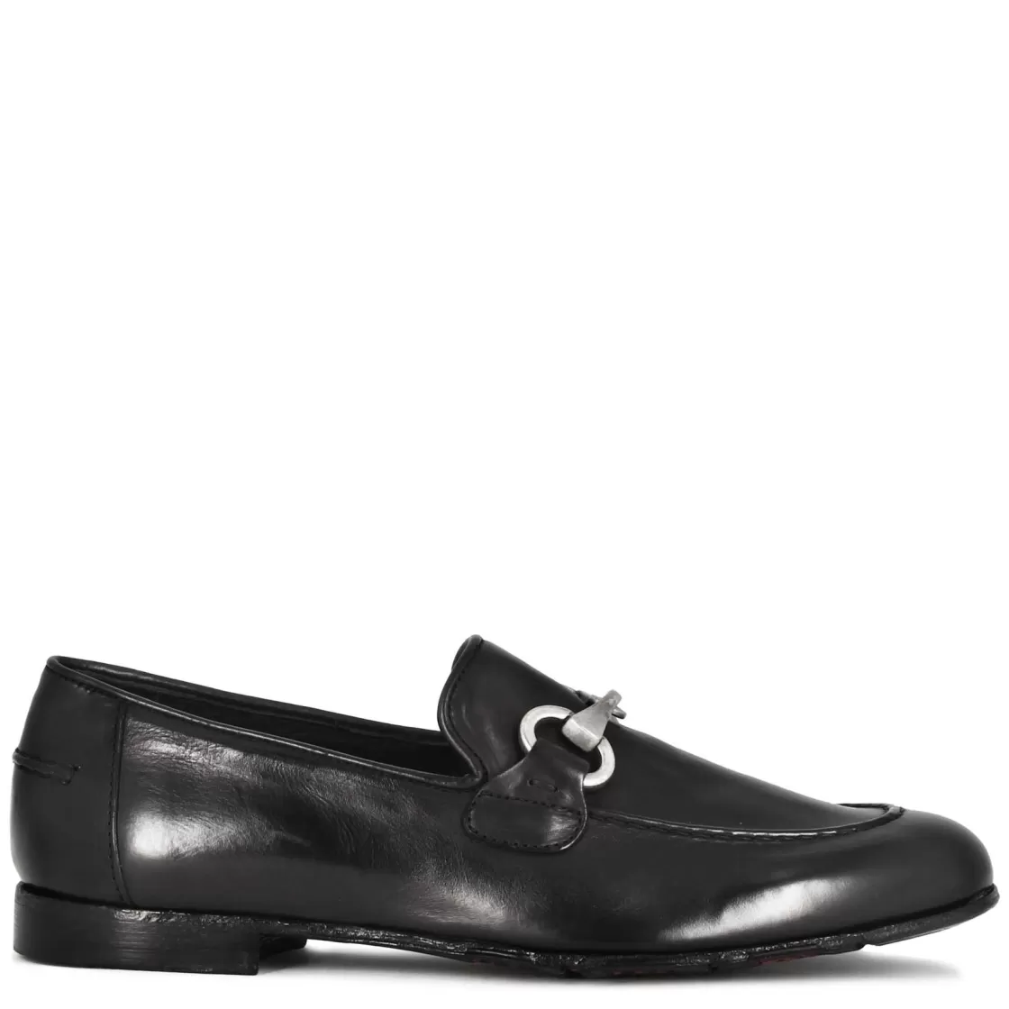 Clearance Leonardo Shoes Mocassino Da Uomo In Pelle Colore Con Morsetto Nero