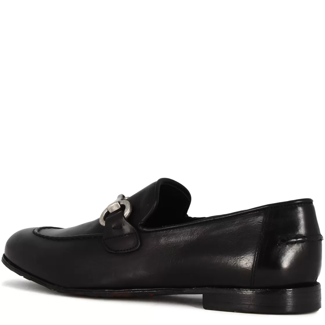 Clearance Leonardo Shoes Mocassino Da Uomo In Pelle Colore Con Morsetto Nero