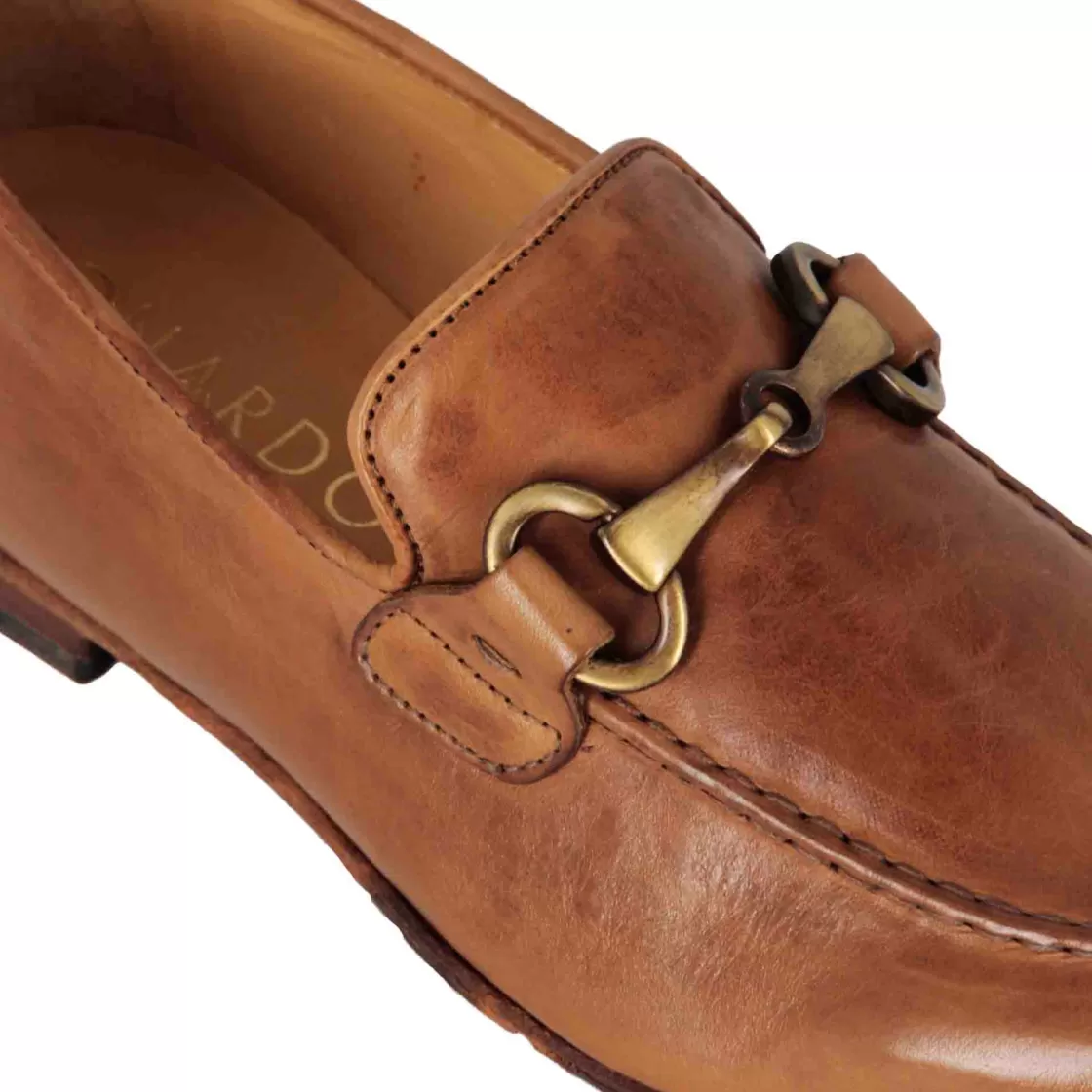 Hot Leonardo Shoes Mocassino Da Uomo In Pelle Liscia Colore Con Morsetto Marrone