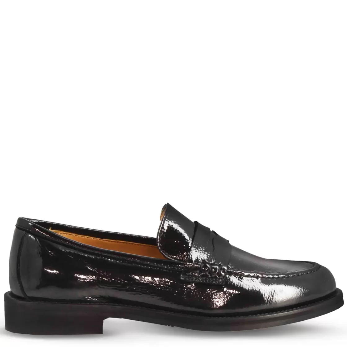 Hot Leonardo Shoes Mocassino Elegante Da Donna In Pelle Lucida Colore Fatti A Mano In Italia Nero