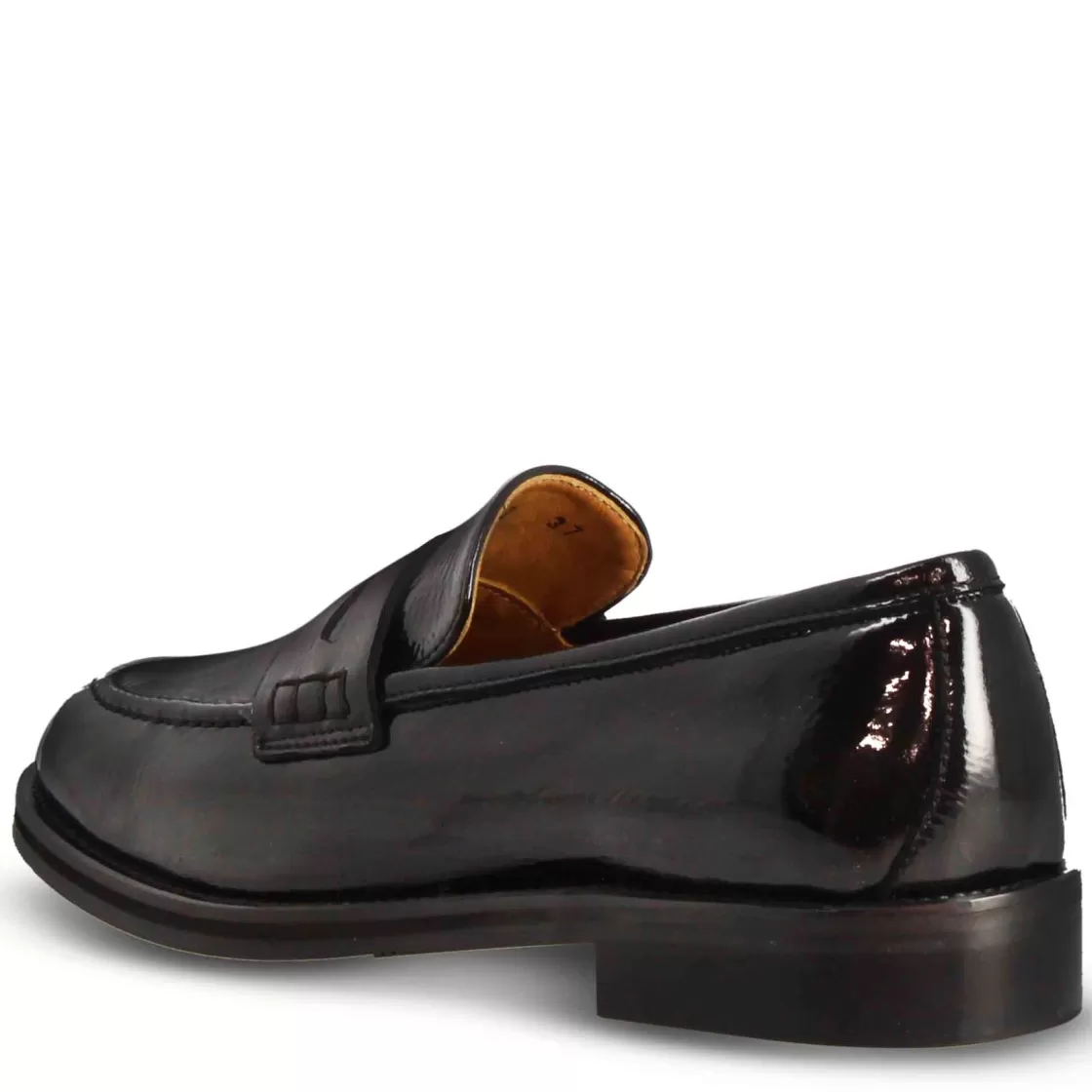 Hot Leonardo Shoes Mocassino Elegante Da Donna In Pelle Lucida Colore Fatti A Mano In Italia Nero