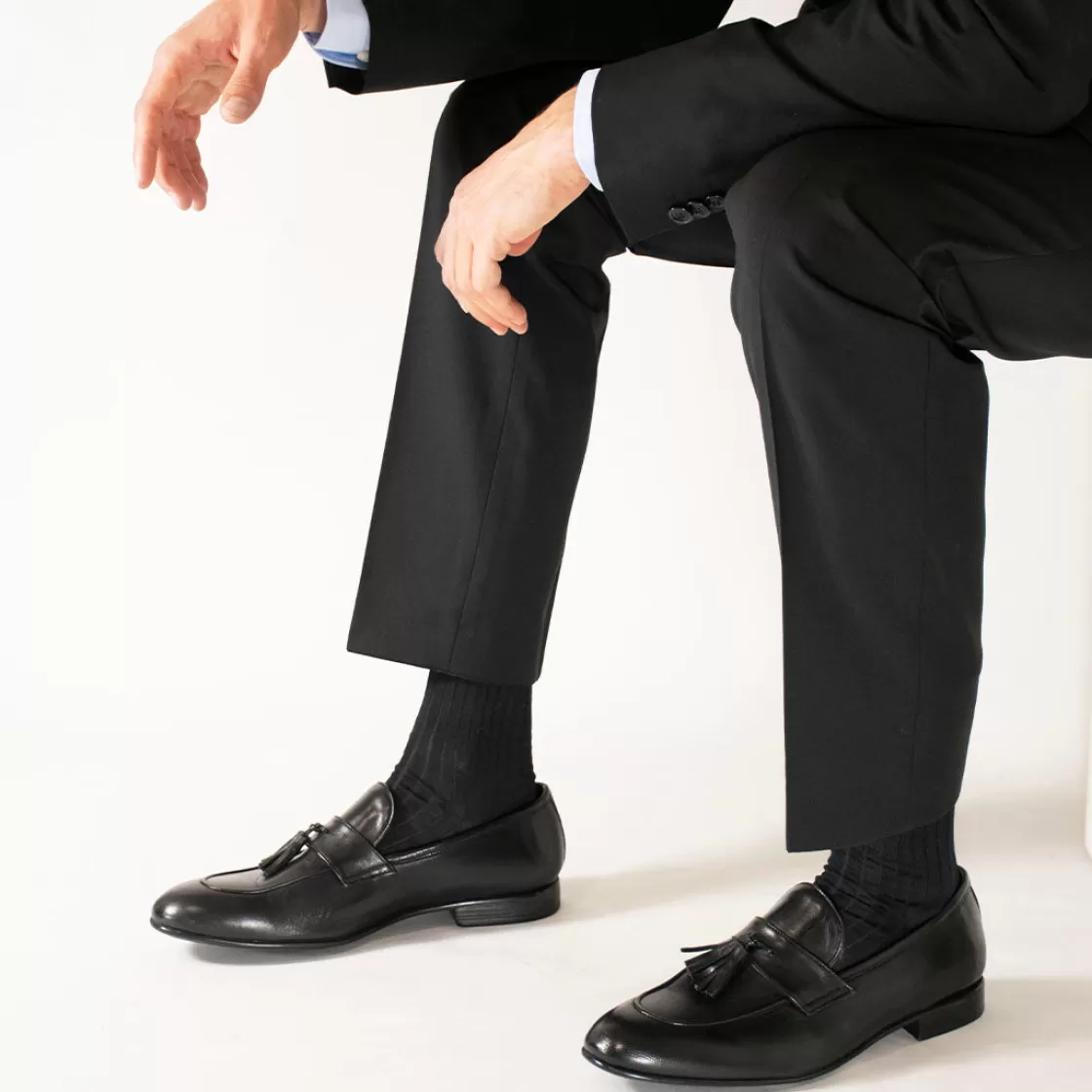 Discount Leonardo Shoes Mocassino Elegante Da Uomo In Pelle Morbida Colore Con Nappine Nero