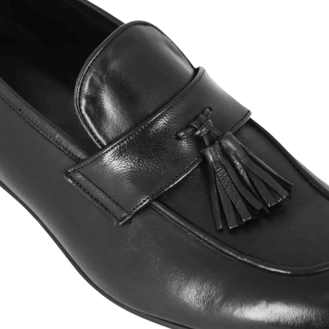 Discount Leonardo Shoes Mocassino Elegante Da Uomo In Pelle Morbida Colore Con Nappine Nero