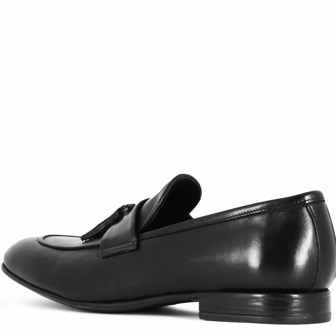 Discount Leonardo Shoes Mocassino Elegante Da Uomo In Pelle Morbida Colore Con Nappine Nero