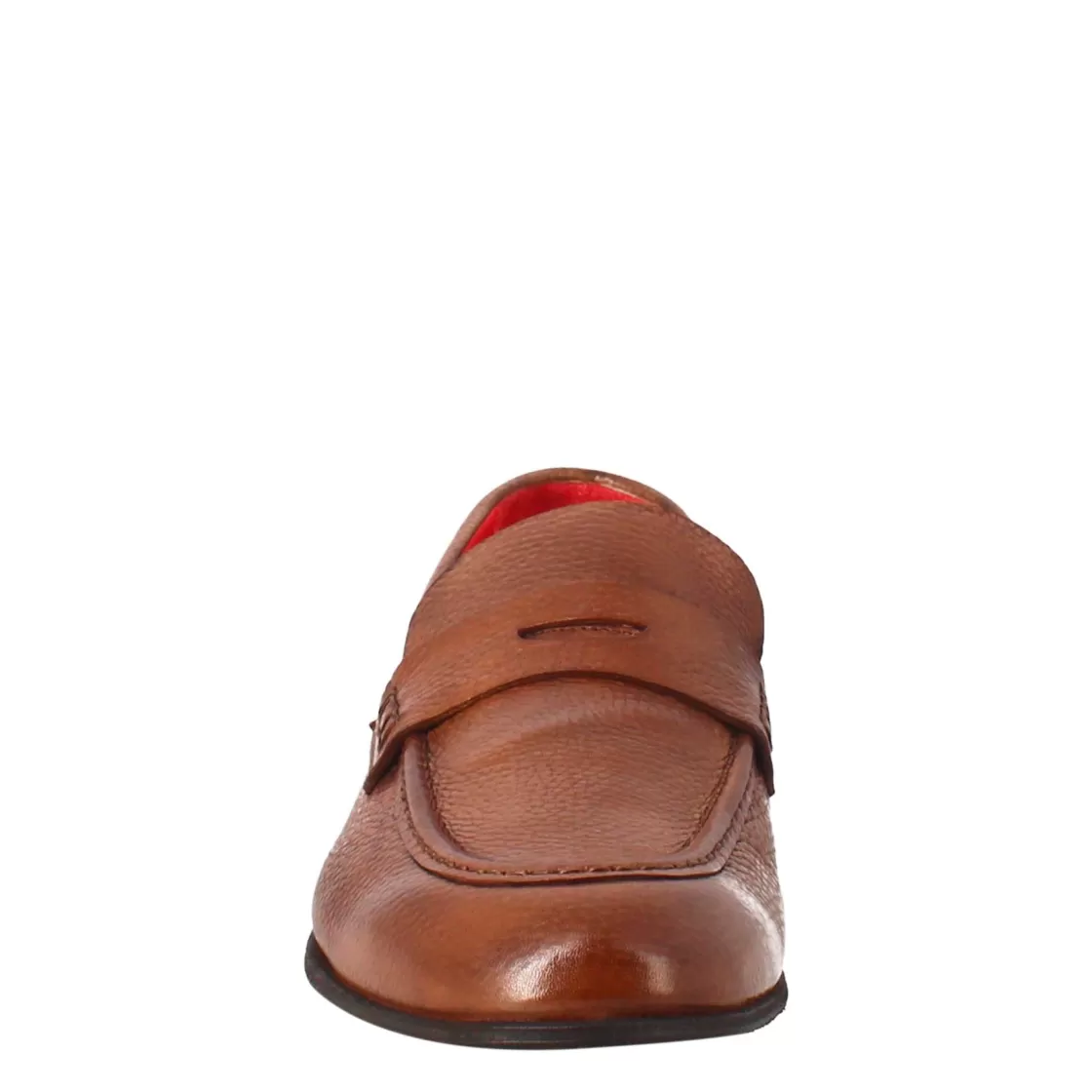 Discount Leonardo Shoes Mocassino Brandy Elegante Da Uomo In Pelle Marrone
