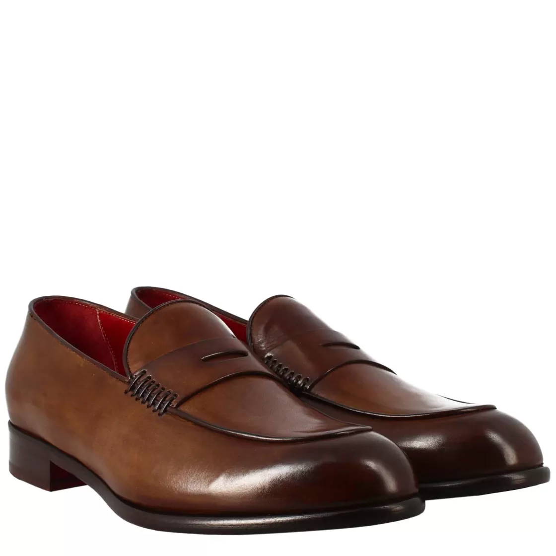 Best Leonardo Shoes Mocassino E Moro Da Uomo In Pelle Fiore Marrone