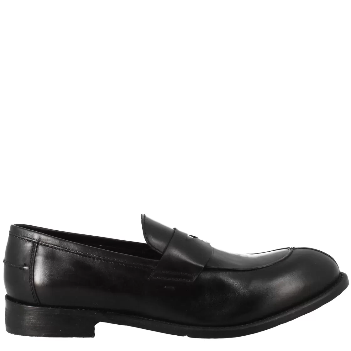 Fashion Leonardo Shoes Mocassino Vintage Elegante Da Uomo In Pelle Liscia Nero
