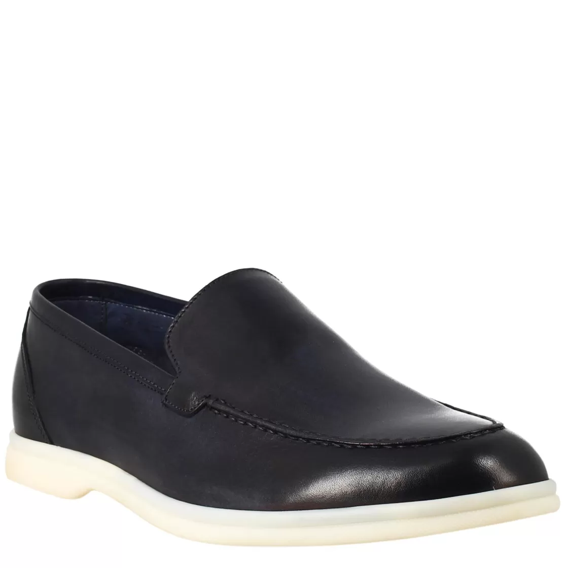 Discount Leonardo Shoes Mocassino Sfoderato Elegante Da Uomo In Pelle Fiore Blu