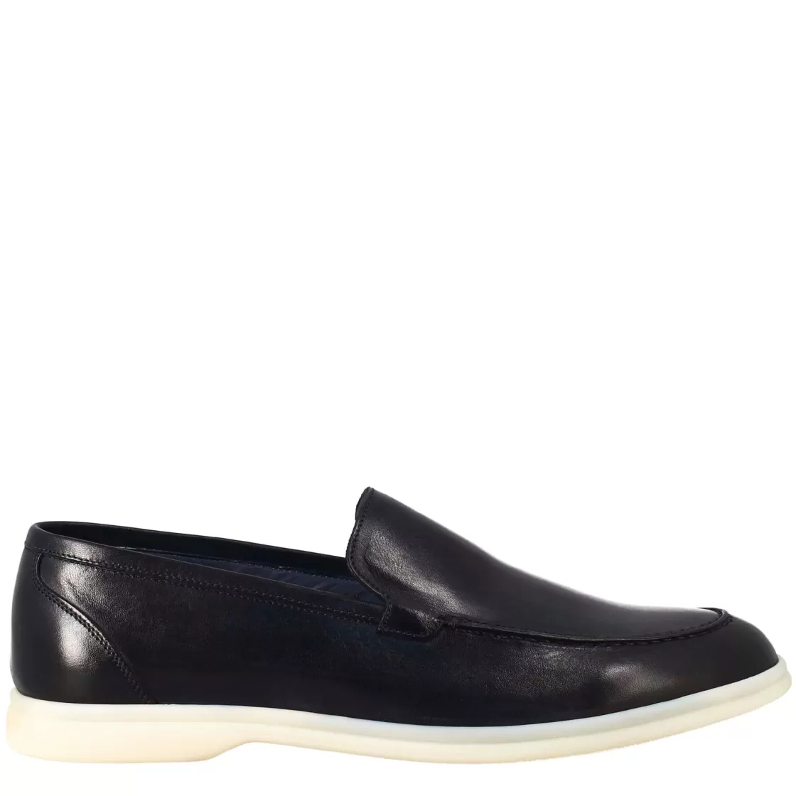 Discount Leonardo Shoes Mocassino Sfoderato Elegante Da Uomo In Pelle Fiore Blu