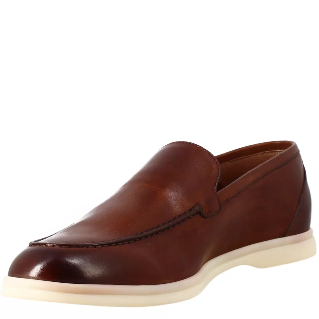 Best Leonardo Shoes Mocassino Sfoderato Elegante Da Uomo In Pelle Fiore Marrone
