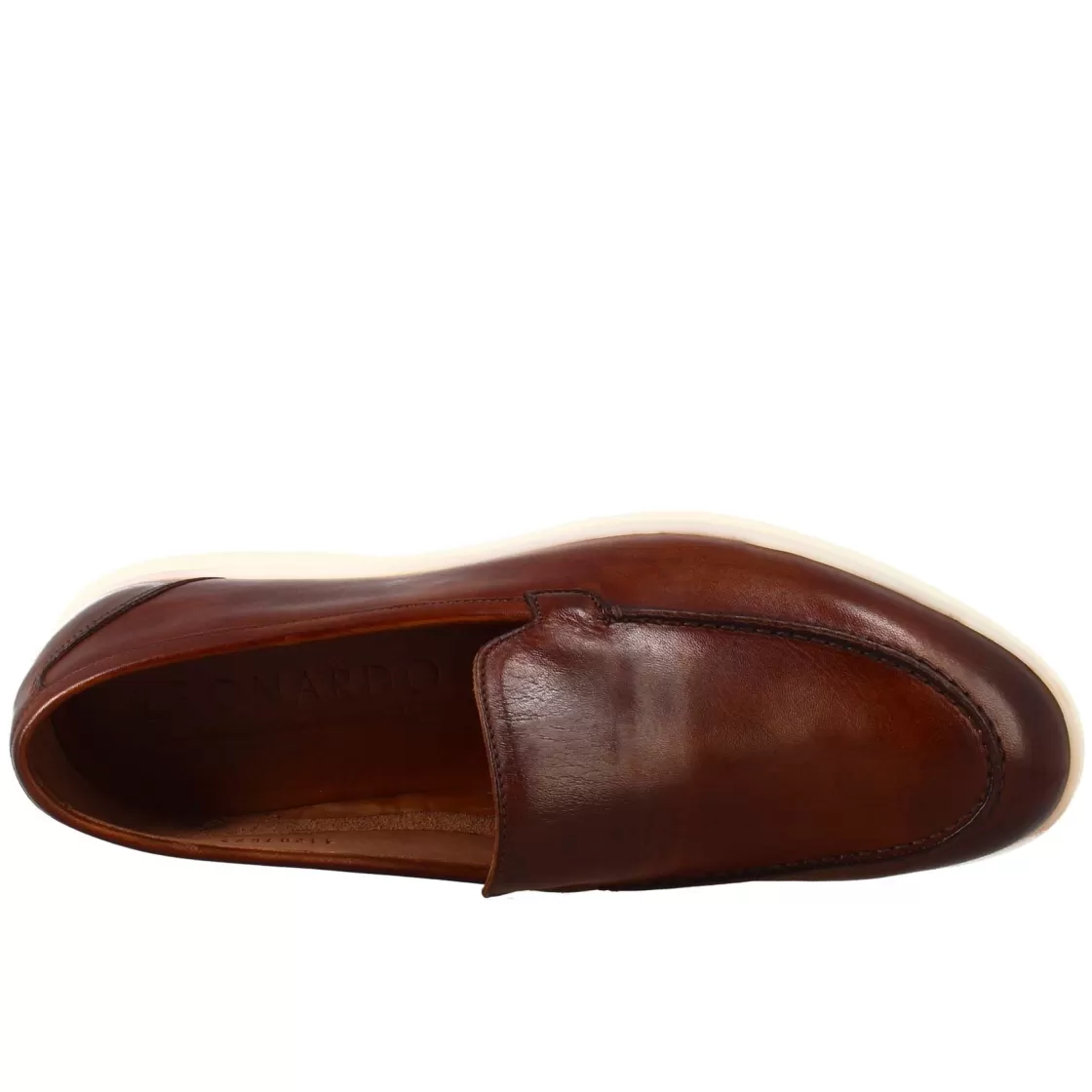 Best Leonardo Shoes Mocassino Sfoderato Elegante Da Uomo In Pelle Fiore Marrone