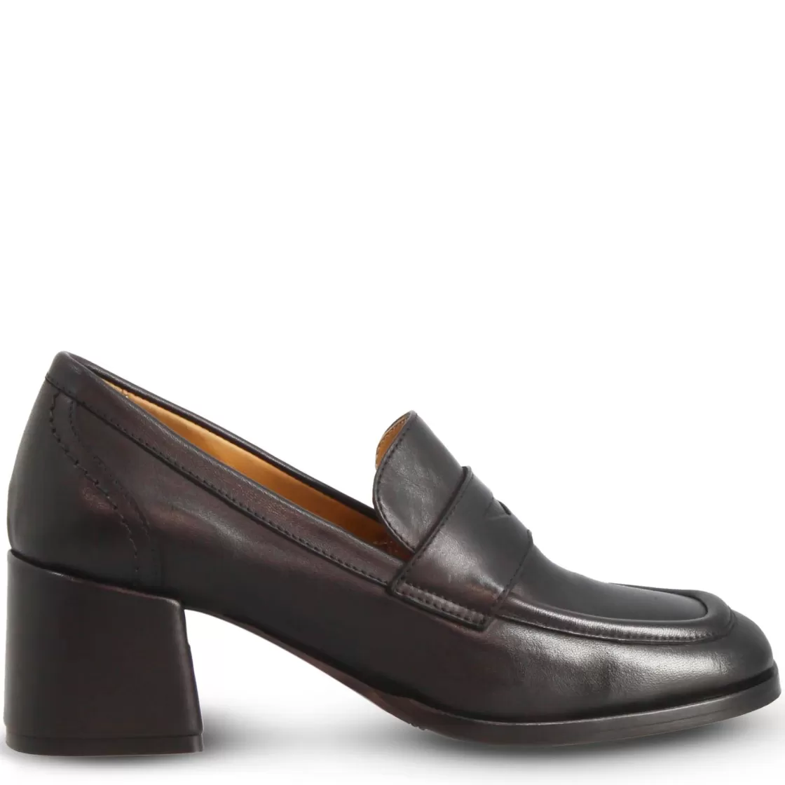 New Leonardo Shoes Mocassino Tacco Alto Da Donna In Pelle Colore Nero