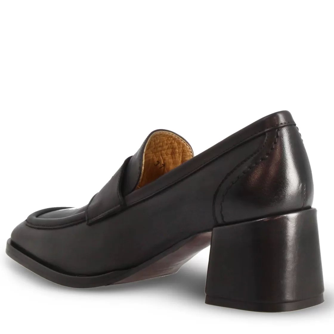 New Leonardo Shoes Mocassino Tacco Alto Da Donna In Pelle Colore Nero