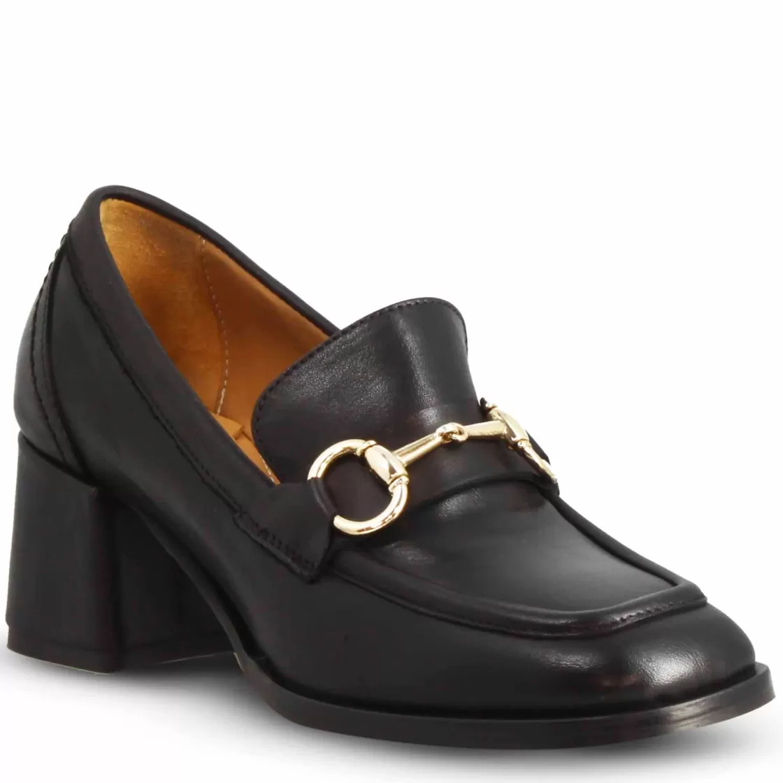 Best Leonardo Shoes Mocassino Tacco Alto Da Donna In Pelle Colore Nero Con Morsetto