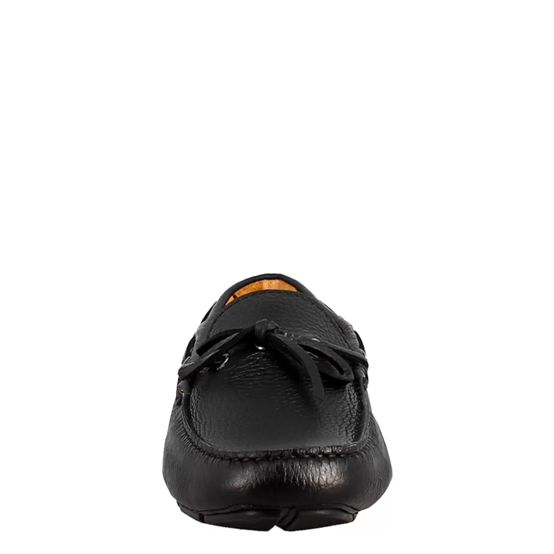 New Leonardo Shoes Mocassino Tubolare Con Lacci Da Uomo In Pelle Color Nero