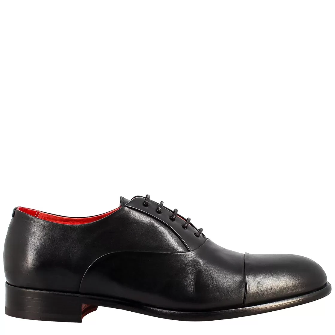 Fashion Leonardo Shoes Oxford Elegante Da Uomo In Pelle E Fodera Rossa Nero