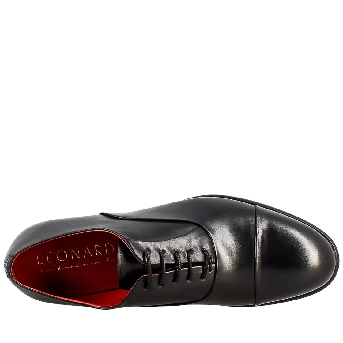 Fashion Leonardo Shoes Oxford Elegante Da Uomo In Pelle E Fodera Rossa Nero
