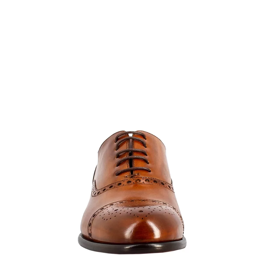 Cheap Leonardo Shoes Oxford Semi Brogue Elegante Da Uomo In Pelle Marrone