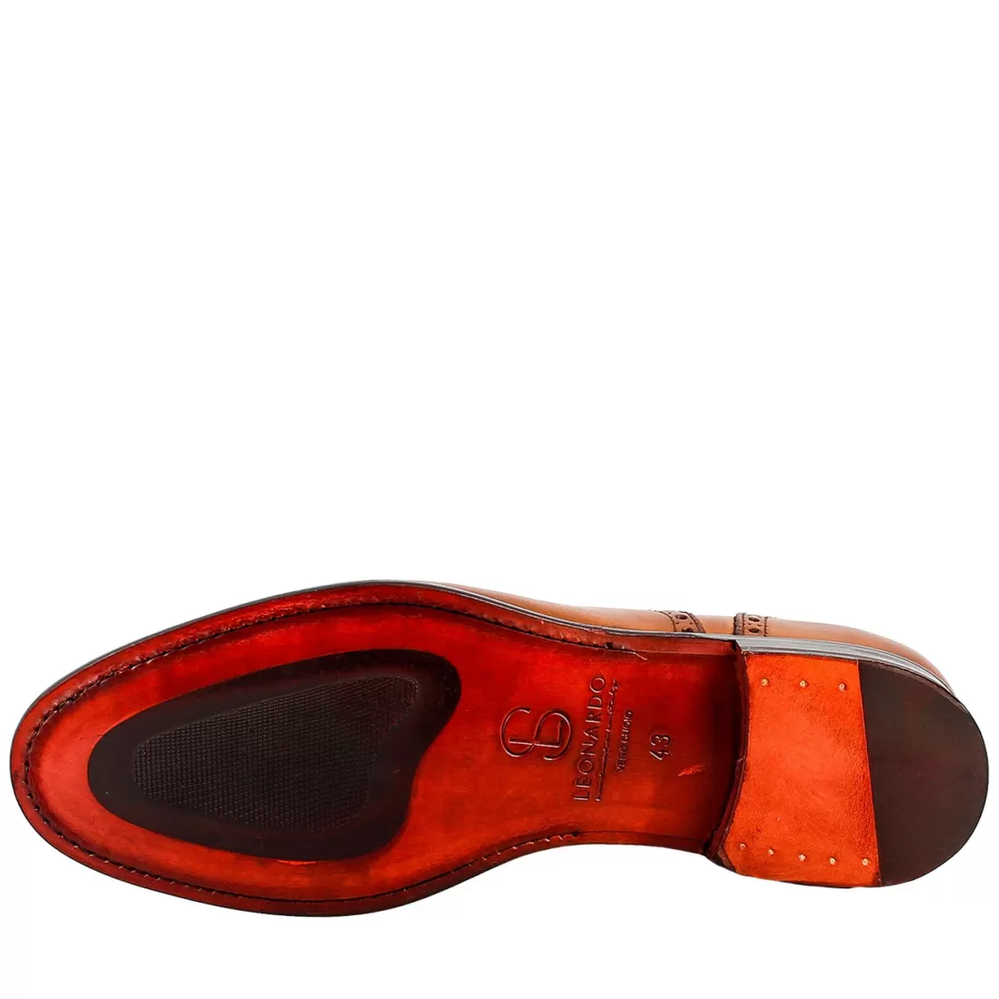Cheap Leonardo Shoes Oxford Semi Brogue Elegante Da Uomo In Pelle Marrone