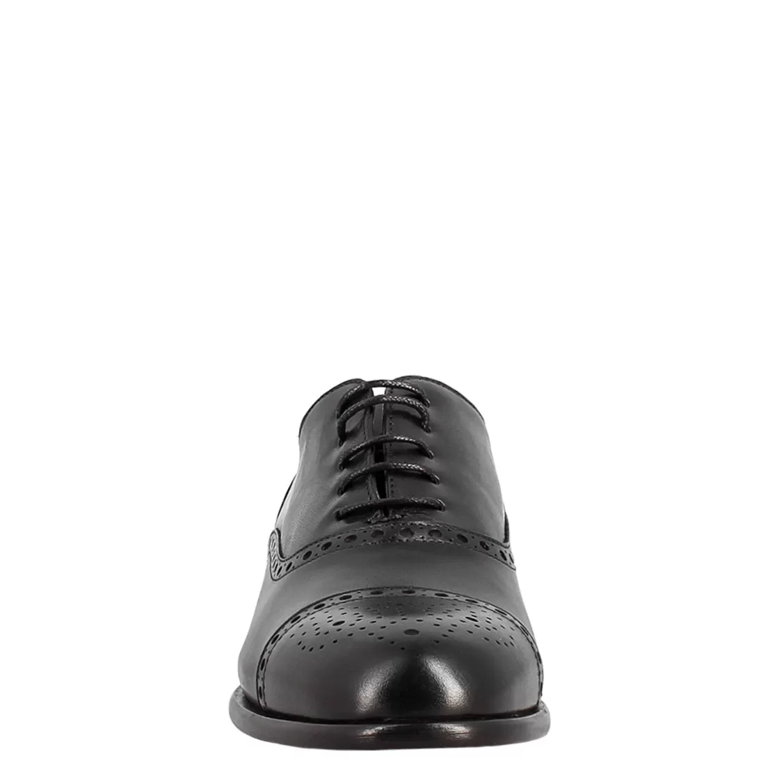 Online Leonardo Shoes Oxford Semi Brogue Elegante Da Uomo In Pelle Nero