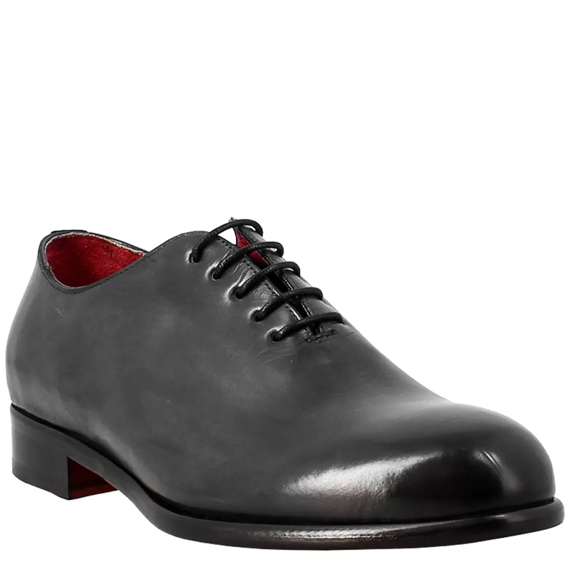 Shop Leonardo Shoes Oxford Wholecut Elegante Da Uomo In Pelle E Fodera Rossa Blu