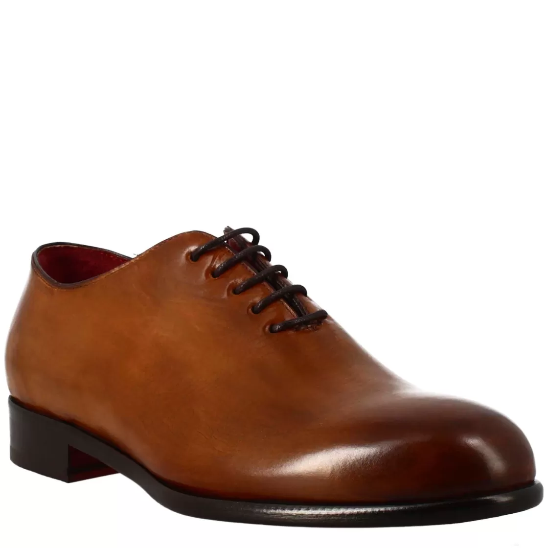 Store Leonardo Shoes Oxford Wholecut Siena Elegante Da Uomo In Pelle Marrone