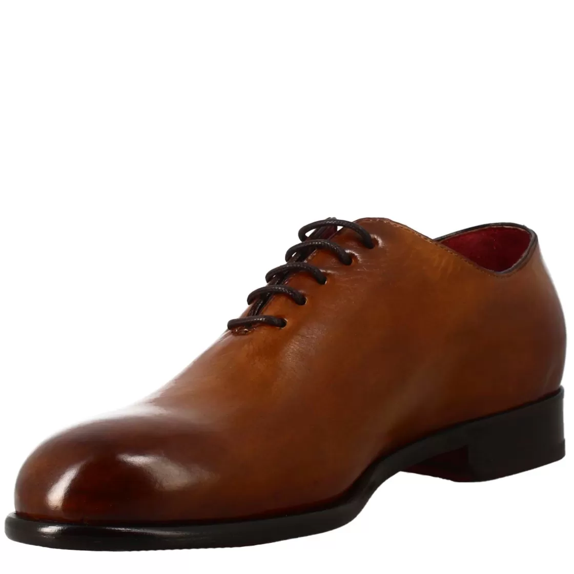 Store Leonardo Shoes Oxford Wholecut Siena Elegante Da Uomo In Pelle Marrone