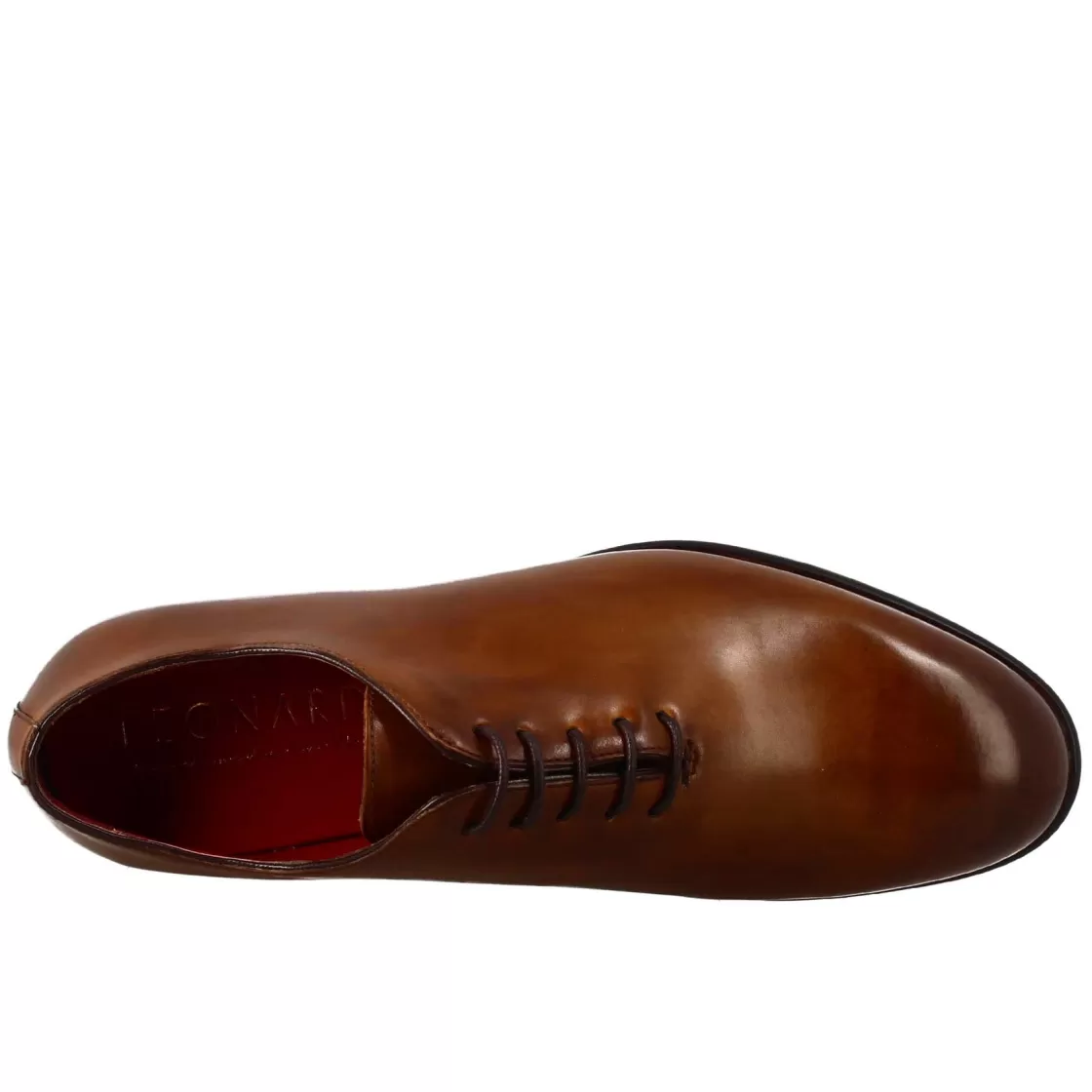 Store Leonardo Shoes Oxford Wholecut Siena Elegante Da Uomo In Pelle Marrone