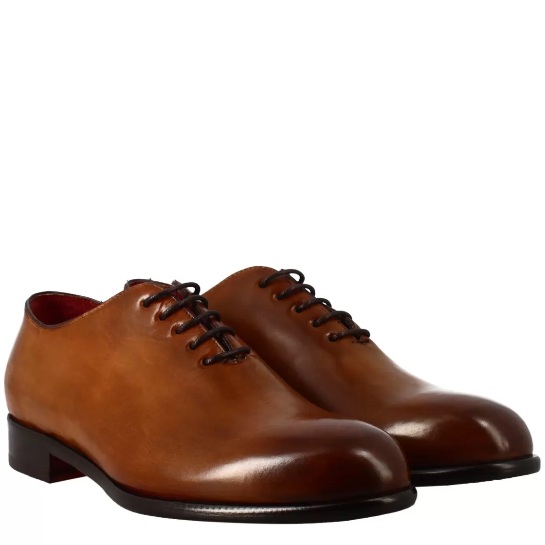 Store Leonardo Shoes Oxford Wholecut Siena Elegante Da Uomo In Pelle Marrone
