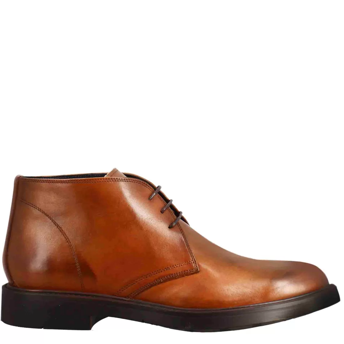 Hot Leonardo Shoes Polacchino Liscio Da Uomo In Pelle Pieno Fiore Colore Marrone