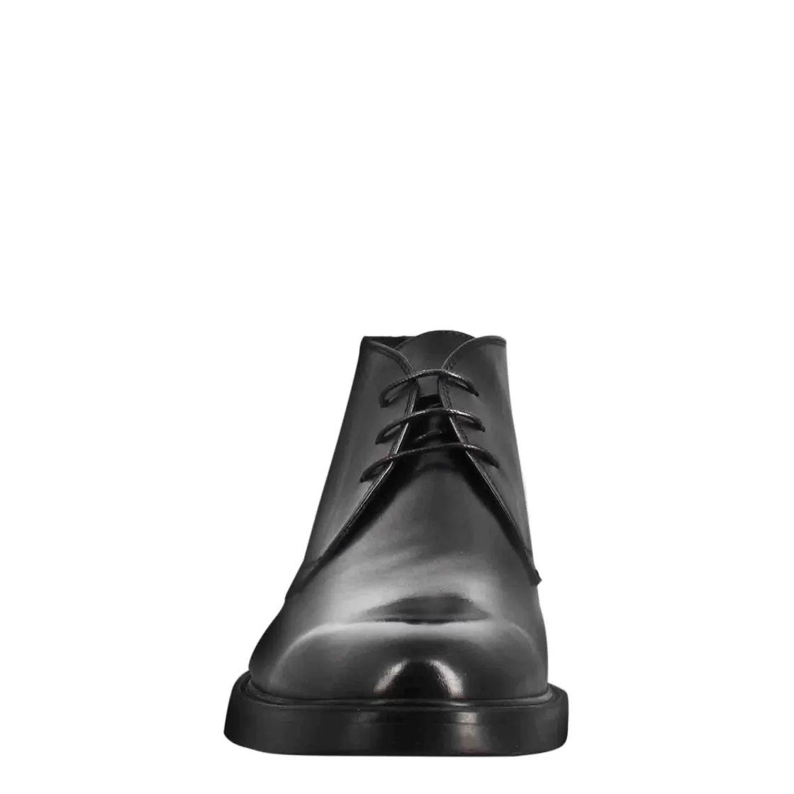 Outlet Leonardo Shoes Polacchino Liscio Da Uomo In Pelle Pieno Fiore Colore Nero