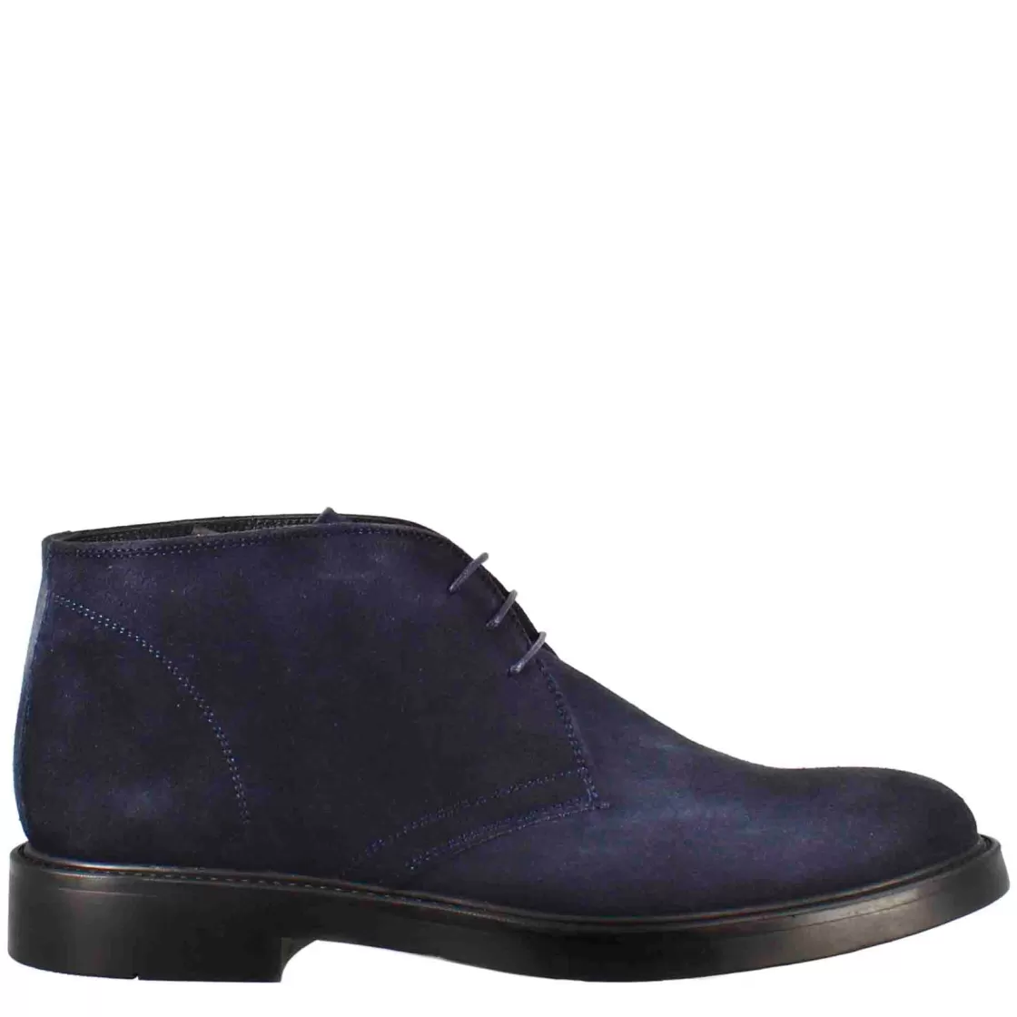 Discount Leonardo Shoes Polacchino Liscio Da Uomo In Pelle Scamosciata Colore Scuro Blu