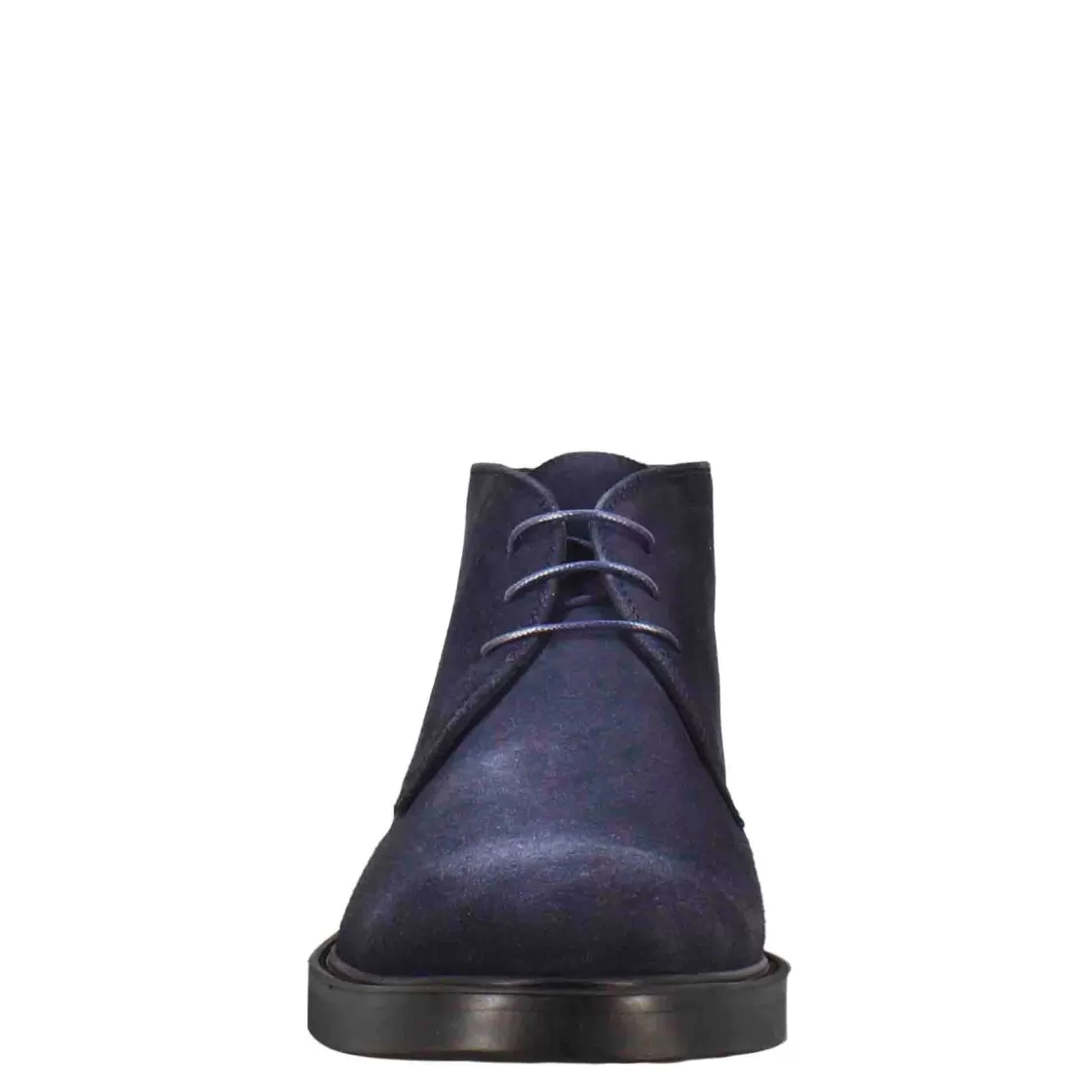 Discount Leonardo Shoes Polacchino Liscio Da Uomo In Pelle Scamosciata Colore Scuro Blu