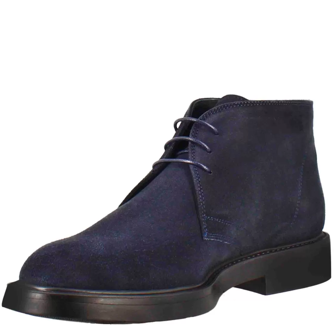 Discount Leonardo Shoes Polacchino Liscio Da Uomo In Pelle Scamosciata Colore Scuro Blu