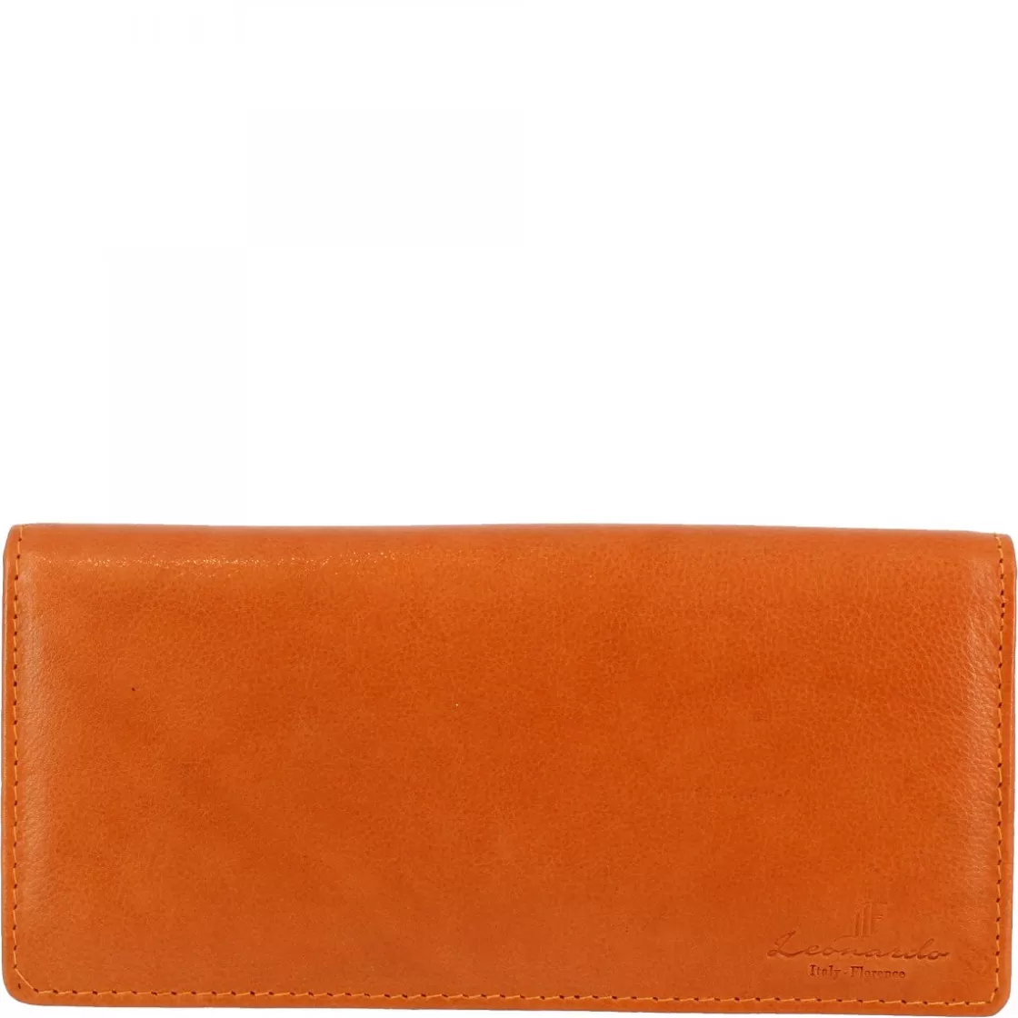 Cheap Leonardo Shoes Portafogli Da Donna Realizzato In Nappa Per Banconote Carte Di Credito In Vari Colori Arancio